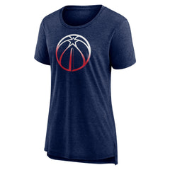 Washington Wizards Women's Gradient Logo Tri-Blend T-Shirt Heather Navy