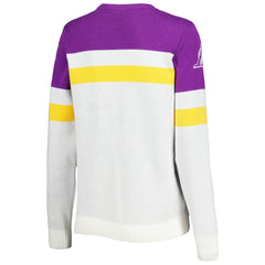 Los Angeles Lakers Lusso Women's Dominique Pullover Sweater Purple/Cream outlet