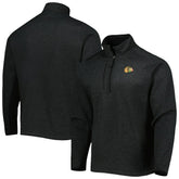Chicago Blackhawks Antigua Course Quarter-Zip Jacket - Heathered Black | US 5138515
