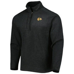 Chicago Blackhawks Antigua Course Quarter-Zip Jacket - Heathered Black | US 5138515