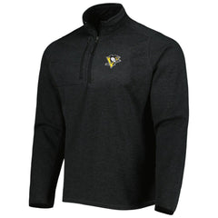 Pittsburgh Penguins Antigua Course Quarter-Zip Jacket - Heathered Black | US 5138525