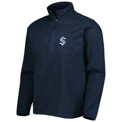 Seattle Kraken Antigua Course Quarter-Zip Jacket - Heathered Deep Sea Blue | US 5138528