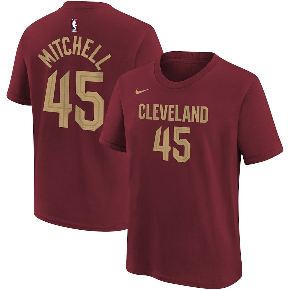 Donovan Mitchell Cleveland Cavaliers Youth Icon Edition Name & Number T-Shirt Wine - Nike