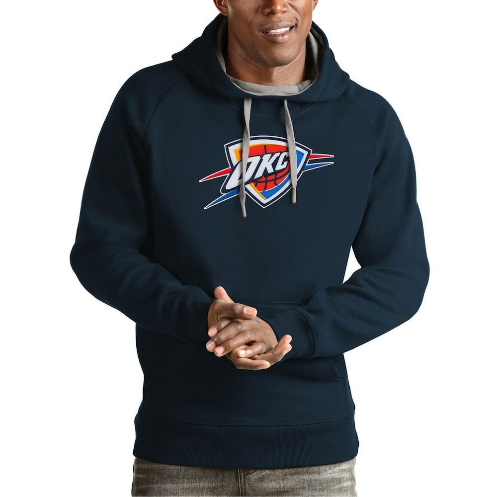 Oklahoma City Thunder Antigua Team Logo Victory Pullover Hoodie Navy outlet