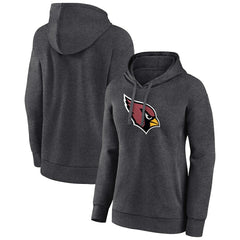 Arizona Cardinals Women's Primary Logo Pullover Hoodie - Charcoal Hoodies