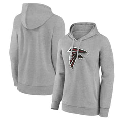 Atlanta Falcons Women's Primary Logo Pullover Hoodie - Gray Hoodies