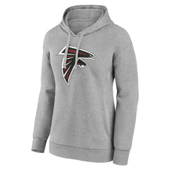 Atlanta Falcons Women's Primary Logo Pullover Hoodie - Gray Hoodies