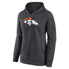 Denver Broncos Women's Primary Logo Pullover Hoodie - Charcoal Hoodies