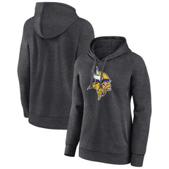 Minnesota Vikings Women's Primary Logo Pullover Hoodie - Charcoal Hoodies