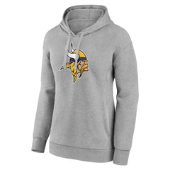 Minnesota Vikings Women's Primary Logo Pullover Hoodie - Gray Hoodies