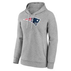 New England Patriots Women's Primary Logo Pullover Hoodie - Gray Hoodies
