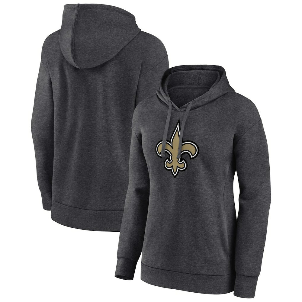 New Orleans Saints Women's Primary Logo Pullover Hoodie - Charcoal Hoodies