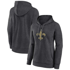 New Orleans Saints Women's Primary Logo Pullover Hoodie - Charcoal Hoodies
