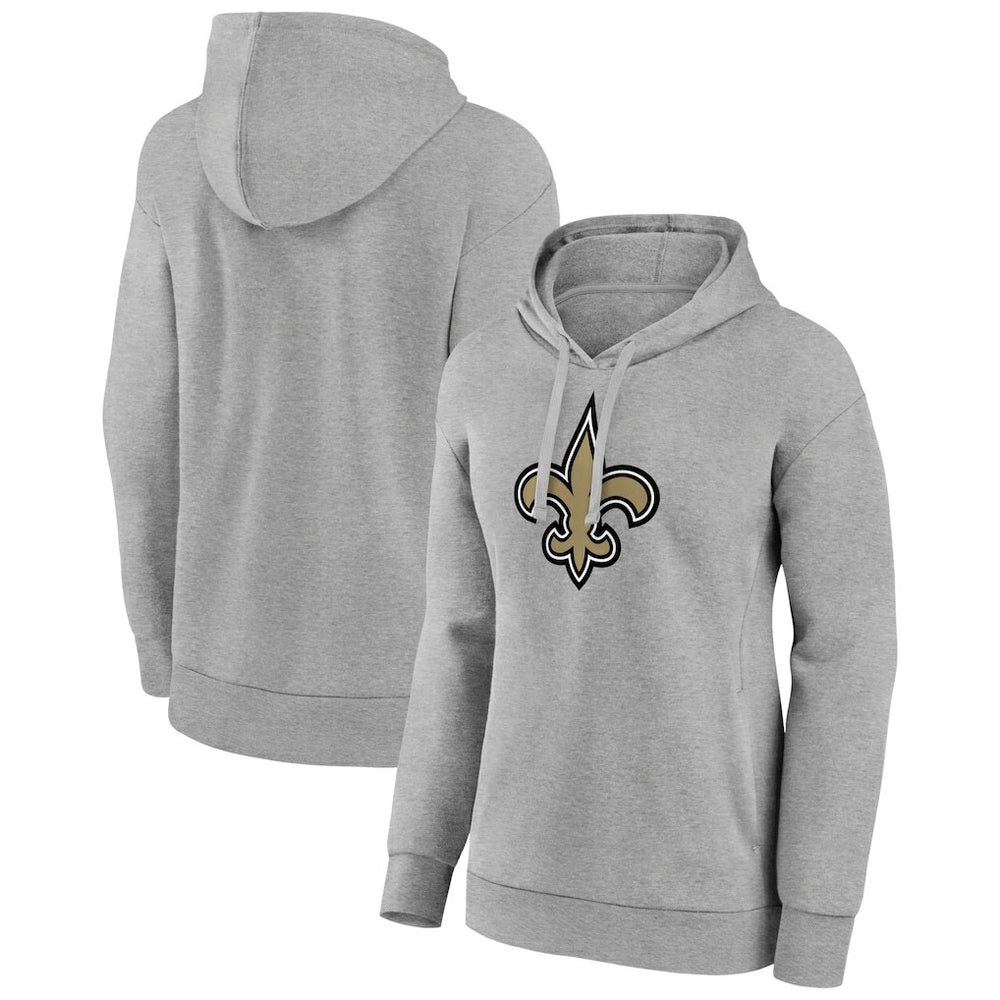 New Orleans Saints Women's Primary Logo Pullover Hoodie - Gray Hoodies