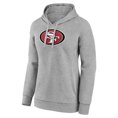 San Francisco 49ers Women's Primary Logo Pullover Hoodie - Gray Hoodies