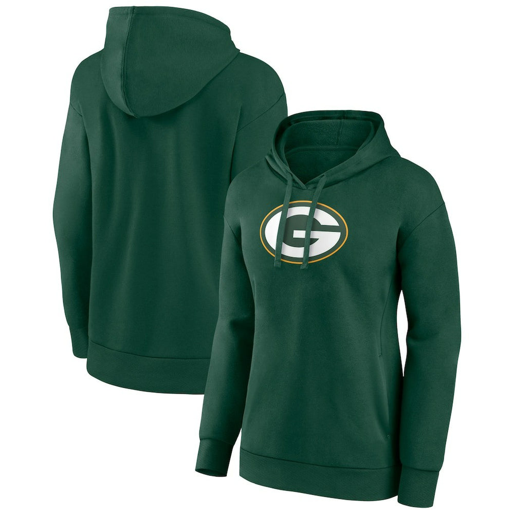 Green Bay Packers Women's Primary Logo Pullover Hoodie - Green Hoodies