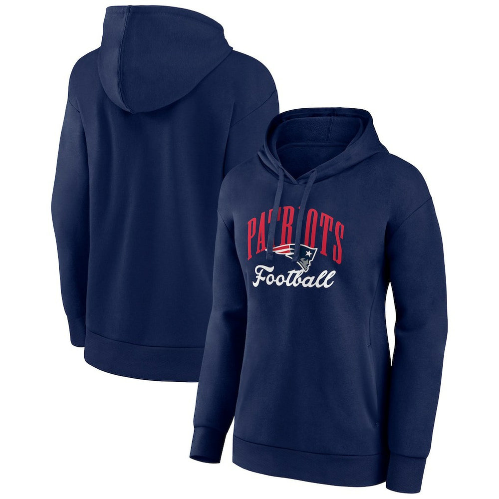 New England Patriots Women's Victory Script Pullover Hoodie - Navy Hoodies