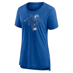 Indianapolis Colts Women's Throwback Team Logo Tri-Blend T-Shirt - Heather Royal T-shirts