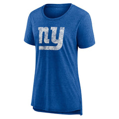 New York Giants Women's Throwback Team Logo Tri-Blend T-Shirt - Heather Royal T-shirts