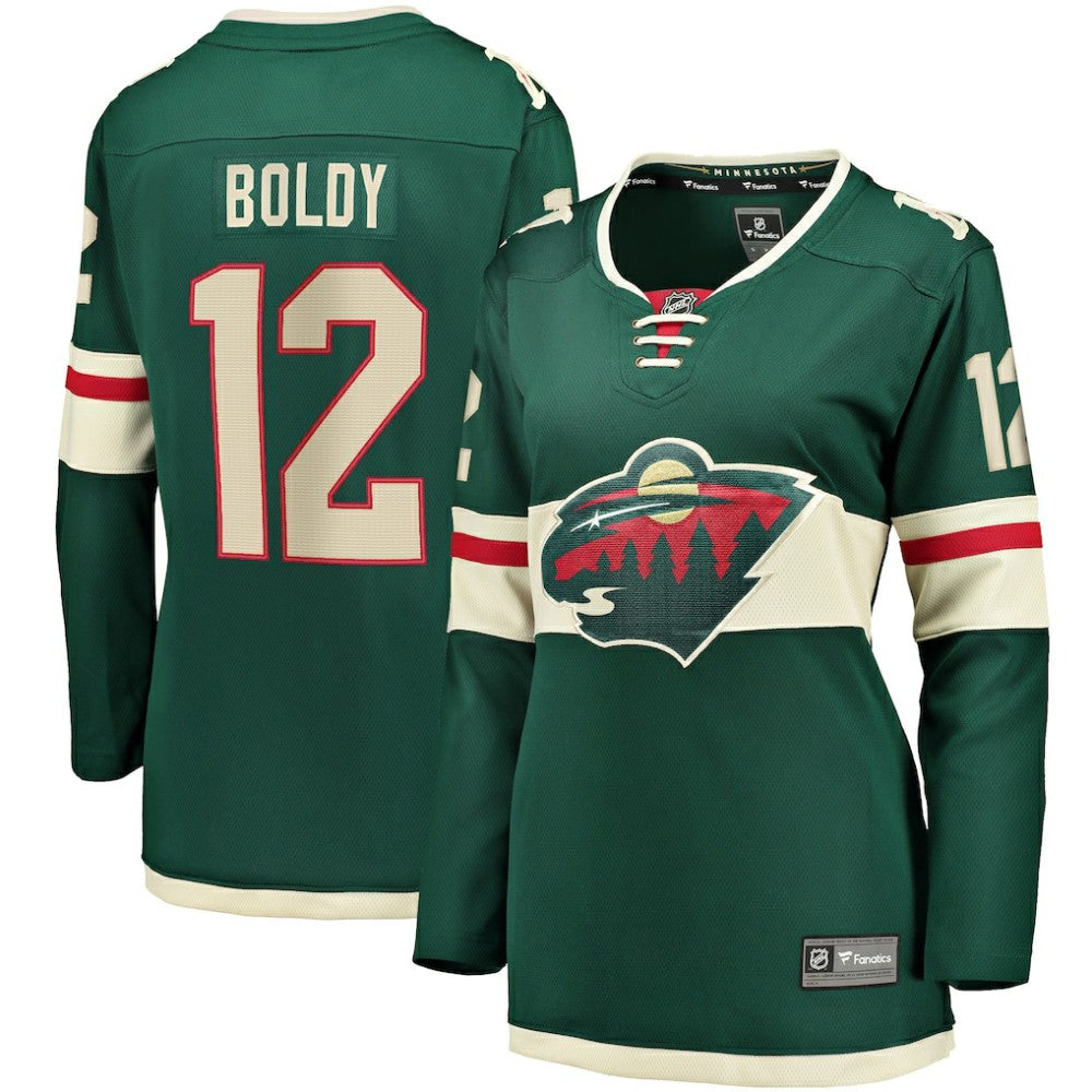Matthew Boldy Minnesota Wild Fanatics Women's Home Breakaway Player Jersey - Green | US 5146673
