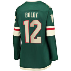 Matthew Boldy Minnesota Wild Fanatics Women's Home Breakaway Player Jersey - Green | US 5146673