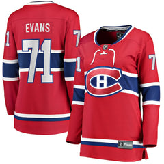 Jake Evans Montreal Canadiens Fanatics Women's Home Breakaway Player Jersey - Red | US 5146682