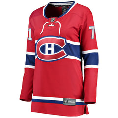 Jake Evans Montreal Canadiens Fanatics Women's Home Breakaway Player Jersey - Red | US 5146682