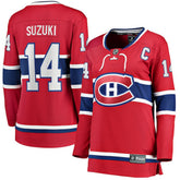Nick Suzuki Montreal Canadiens Fanatics Women's Home Captain Patch Breakaway Player Jersey - Red | US 5146684