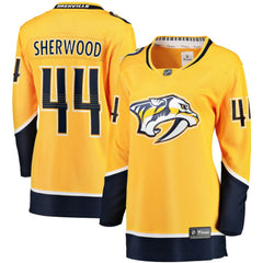 Kiefer Sherwood Nashville Predators Fanatics Women's Home Breakaway Player Jersey - Gold | US 5146689