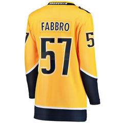 Dante Fabbro Nashville Predators Fanatics Women's Home Breakaway Player Jersey - Gold | US 5146690