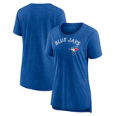 Toronto Blue Jays Women's Official Wordmark Tri-Blend T-Shirt - Heather Royal T-shirts