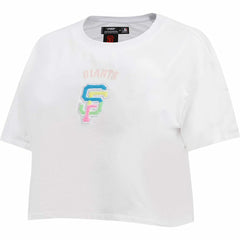San Francisco Giants Pro Standard Women's Washed Neon Cropped Boxy T-Shirt - White T-shirts