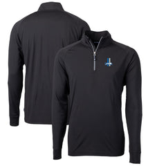 Detroit Lions Cutter & Buck Adapt Eco Knit Stretch Recycled Big & Tall Quarter-Zip Throwback Pullover Top - Black Pullover