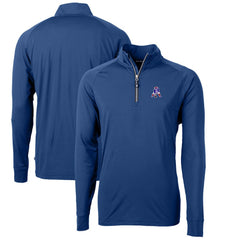 New England Patriots Cutter & Buck Adapt Eco Knit Stretch Recycled Big & Tall Quarter-Zip Throwback Pullover Top - Royal Pullover