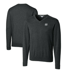 New York Giants Cutter & Buck Throwback Logo Lakemont Tri-Blend Big & Tall V-Neck Pullover Sweater - Heather Charcoal Pullover