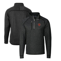 Chicago Bears Cutter & Buck Mainsail Sweater-Knit Big & Tall Half-Zip Pullover Jacket - Heather Charcoal Pullover