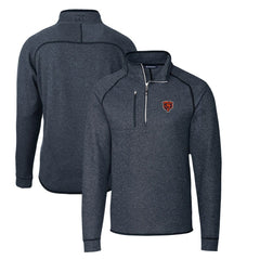 Chicago Bears Cutter & Buck Mainsail Sweater-Knit Big & Tall Half-Zip Pullover Jacket - Heather Navy Pullover