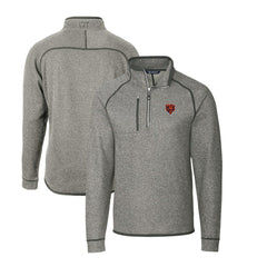 Chicago Bears Cutter & Buck Mainsail Sweater-Knit Big & Tall Half-Zip Pullover Jacket - Heather Gray Pullover
