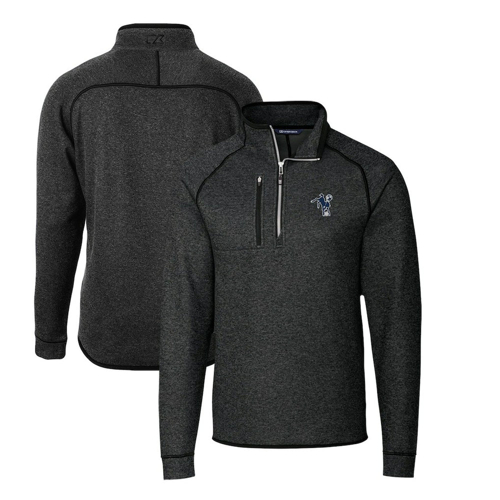 Indianapolis Colts Cutter & Buck Mainsail Sweater-Knit Big & Tall Half-Zip Pullover Jacket - Heather Charcoal Pullover