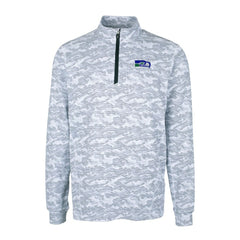 Seattle Seahawks Cutter & Buck Throwback Logo Big & Tall Traverse Camo Print Stretch Quarter-Zip Pullover Top - Charcoal Pullover