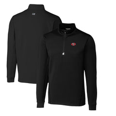 San Francisco 49ers Cutter & Buck Throwback Logo Traverse Stretch Quarter-Zip Big & Tall Pullover Top - Black Pullover