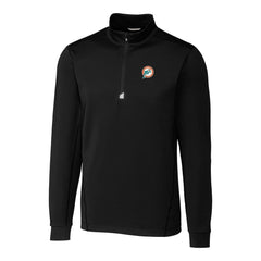 Miami Dolphins Cutter & Buck Throwback Logo Traverse Stretch Quarter-Zip Big & Tall Pullover Top - Black Pullover