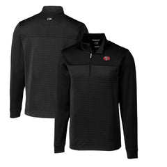 San Francisco 49ers Cutter & Buck Throwback Logo Traverse Stripe Stretch Quarter-Zip Big & Tall Pullover Top - Black Pullover