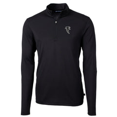 Atlanta Falcons Cutter & Buck Throwback Logo Virtue Eco Pique Recycled Quarter-Zip Big & Tall Pullover Top - Black Pullover