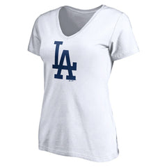 Los Angeles Dodgers Women's Official Logo V-Neck T-Shirt - White T-shirts