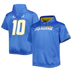 Justin Herbert Los Angeles Chargers Big & Tall Short Sleeve Pullover Hoodie - Powder Blue Hoodies