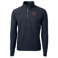 Chicago Bears Cutter & Buck Adapt Eco Knit Hybrid Recycled Quarter-Zip Throwback Pullover Top - Navy Pullover