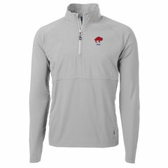 Buffalo Bills Cutter & Buck Adapt Eco Knit Hybrid Recycled Quarter-Zip Throwback Pullover Top - Gray Pullover