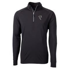 Atlanta Falcons Cutter & Buck Adapt Eco Knit Stretch Recycled Quarter-Zip Throwback Pullover Top - Black Pullover