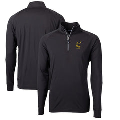 Pittsburgh Steelers Cutter & Buck Adapt Eco Knit Stretch Recycled Quarter-Zip Throwback Pullover Top - Black Pullover